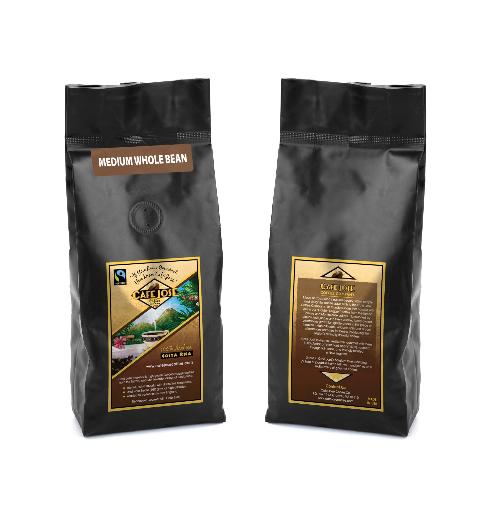 Tarrazu Medium Roast, Whole Bean 2 lb bags Cafe Jose